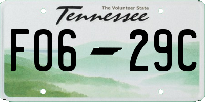 TN license plate F0629C