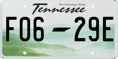 TN license plate F0629E