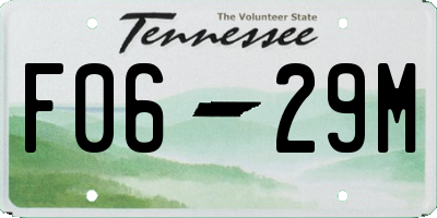 TN license plate F0629M