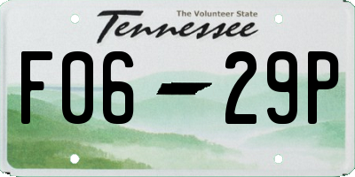 TN license plate F0629P