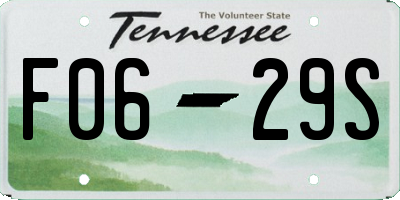 TN license plate F0629S