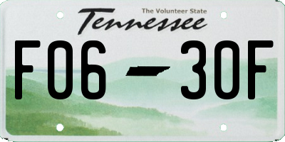 TN license plate F0630F