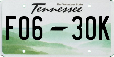 TN license plate F0630K