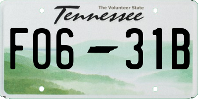 TN license plate F0631B