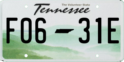 TN license plate F0631E