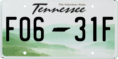 TN license plate F0631F