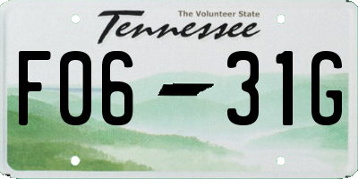 TN license plate F0631G