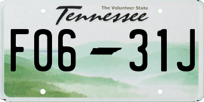 TN license plate F0631J