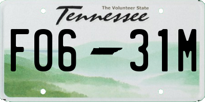 TN license plate F0631M