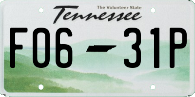 TN license plate F0631P