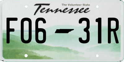 TN license plate F0631R