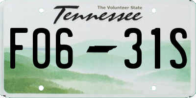 TN license plate F0631S