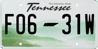 TN license plate F0631W