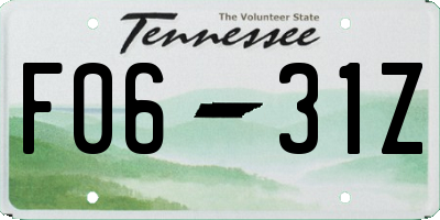TN license plate F0631Z