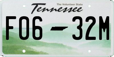TN license plate F0632M