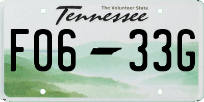 TN license plate F0633G