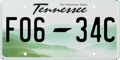 TN license plate F0634C