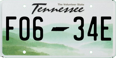 TN license plate F0634E
