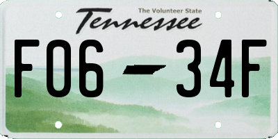 TN license plate F0634F