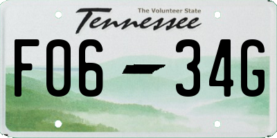 TN license plate F0634G