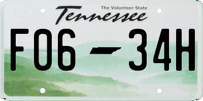 TN license plate F0634H