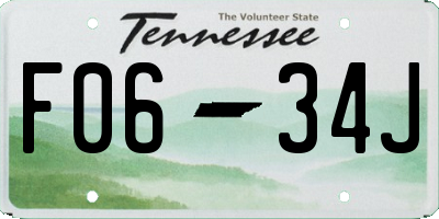 TN license plate F0634J