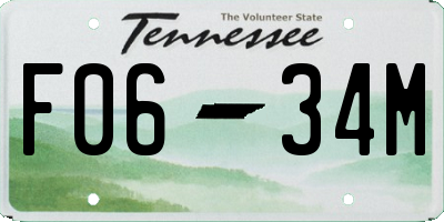 TN license plate F0634M