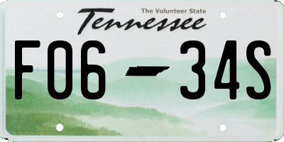 TN license plate F0634S