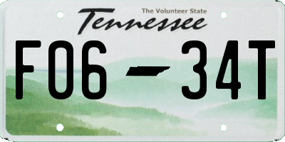 TN license plate F0634T
