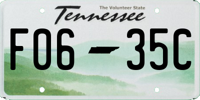 TN license plate F0635C