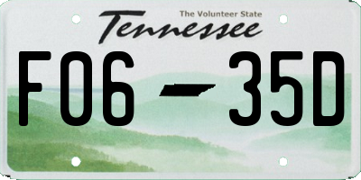 TN license plate F0635D