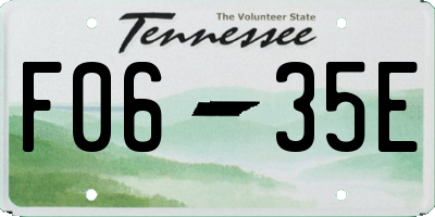 TN license plate F0635E