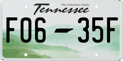TN license plate F0635F