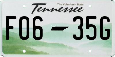 TN license plate F0635G