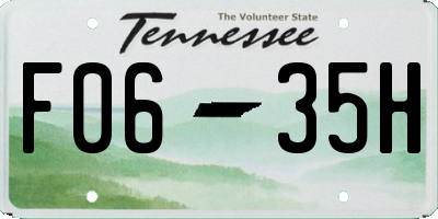TN license plate F0635H