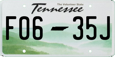 TN license plate F0635J