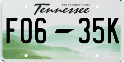 TN license plate F0635K