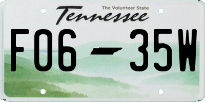 TN license plate F0635W