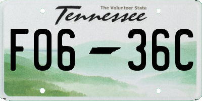 TN license plate F0636C