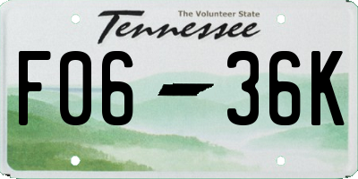 TN license plate F0636K
