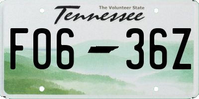 TN license plate F0636Z