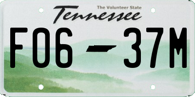 TN license plate F0637M