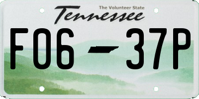 TN license plate F0637P