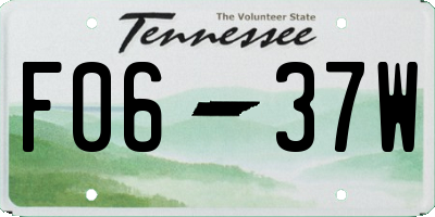 TN license plate F0637W