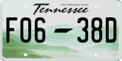 TN license plate F0638D