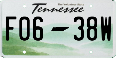 TN license plate F0638W