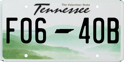TN license plate F0640B