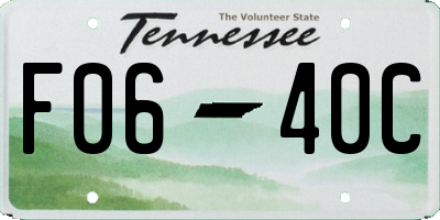 TN license plate F0640C
