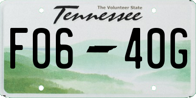 TN license plate F0640G