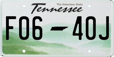 TN license plate F0640J